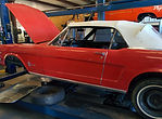 1965 red ford mustang